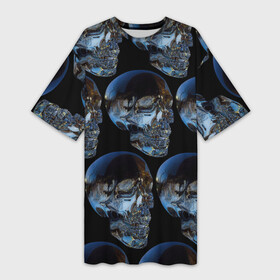 Платье-футболка 3D с принтом Vanguard skull pattern 2022 в городе Новоалтайск,  |  | fashion | hype | pattern | skull | vanguard | авангард | мода | стекло | узор | хайп | череп