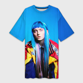 Платье-футболка 3D с принтом Анишко на стиле в городе Новоалтайск,  |  | ashnikko | hip hop | rap | rep | ашиникко | ашникко | исполнитель | музыка | реп