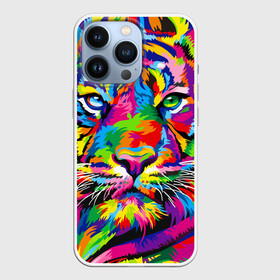 Чехол для iPhone 13 Pro с принтом Тигр в стиле поп арт в городе Новоалтайск,  |  | 2022 | art | beast | mosaic | multicolored head | new year | pop art | predator | rainbow | tiger | year of the tiger | год тигра | зверь | искусство | мозаика | новый год | радужный | разноцветная голова | тигр | хищник