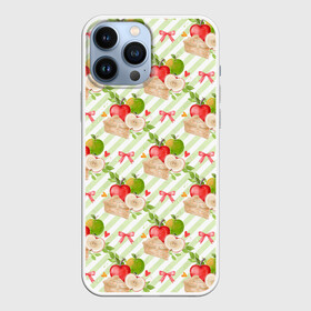 Чехол для iPhone 13 Pro Max с принтом Яблочный пирог паттерн в городе Новоалтайск,  |  | выпечка | пирог | фрукты | яблоки | яблоко | яблочный пирог