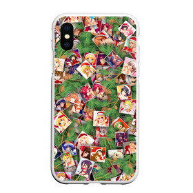 Чехол для iPhone XS Max матовый с принтом Ахегао С новым годом в городе Новоалтайск, Силикон | Область печати: задняя сторона чехла, без боковых панелей | ahegao | anime | manga | аниме | ахегао | ветки | ёлка | ель | коллаж | манга | новогодний | новый год | паттерн | шишки