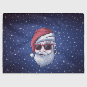 Плед 3D с принтом САНТА ХИПСТЕР | SANTA HIPSTER в городе Новоалтайск, 100% полиэстер | закругленные углы, все края обработаны. Ткань не мнется и не растягивается | 2022 | bad | christmas | cold | dab | dub | hipster | klaus | merry | new | santa | snow | winter | year | год | даб | зима | клаус | мороз | новый | рождество | санта | снег | тигр | тигра | хипстер | холод