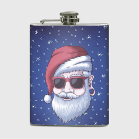 Фляга с принтом САНТА ХИПСТЕР | SANTA HIPSTER в городе Новоалтайск, металлический корпус | емкость 0,22 л, размер 125 х 94 мм. Виниловая наклейка запечатывается полностью | Тематика изображения на принте: 2022 | bad | christmas | cold | dab | dub | hipster | klaus | merry | new | santa | snow | winter | year | год | даб | зима | клаус | мороз | новый | рождество | санта | снег | тигр | тигра | хипстер | холод