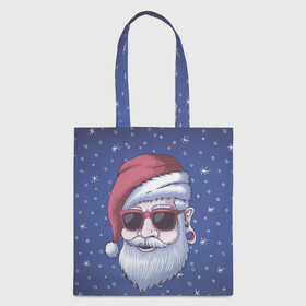 Шоппер 3D с принтом САНТА ХИПСТЕР | SANTA HIPSTER в городе Новоалтайск, 100% полиэстер | Плотность: 200 г/м2; Размер: 34×35 см; Высота лямок: 30 см | 2022 | bad | christmas | cold | dab | dub | hipster | klaus | merry | new | santa | snow | winter | year | год | даб | зима | клаус | мороз | новый | рождество | санта | снег | тигр | тигра | хипстер | холод