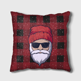 Подушка 3D с принтом SANTA HIPSTER | САНТА ХИПСТЕР в городе Новоалтайск, наволочка – 100% полиэстер, наполнитель – холлофайбер (легкий наполнитель, не вызывает аллергию). | состоит из подушки и наволочки. Наволочка на молнии, легко снимается для стирки | 2022 | bad | christmas | cold | dab | dub | hipster | klaus | merry | new | santa | snow | winter | year | год | даб | зима | клаус | мороз | новый | рождество | санта | снег | хипстер | холод