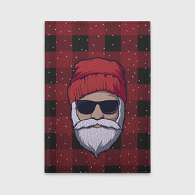 Обложка для автодокументов с принтом SANTA HIPSTER | САНТА ХИПСТЕР в городе Новоалтайск, натуральная кожа |  размер 19,9*13 см; внутри 4 больших “конверта” для документов и один маленький отдел — туда идеально встанут права | Тематика изображения на принте: 2022 | bad | christmas | cold | dab | dub | hipster | klaus | merry | new | santa | snow | winter | year | год | даб | зима | клаус | мороз | новый | рождество | санта | снег | хипстер | холод