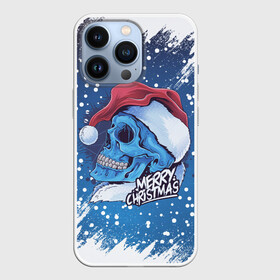 Чехол для iPhone 13 Pro с принтом Merry Christmas | Счастливого Рождества | Skull в городе Новоалтайск,  |  | 2022 | christmas | cold | klaus | merry | new | santa | skull | snow | winter | year | год | дед | зима | клаус | мороз | новый | рождество | санта | скелет | снег | холод | череп