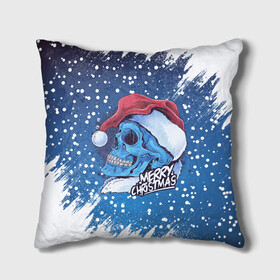 Подушка 3D с принтом Merry Christmas | Счастливого Рождества | Skull в городе Новоалтайск, наволочка – 100% полиэстер, наполнитель – холлофайбер (легкий наполнитель, не вызывает аллергию). | состоит из подушки и наволочки. Наволочка на молнии, легко снимается для стирки | 2022 | christmas | cold | klaus | merry | new | santa | skull | snow | winter | year | год | дед | зима | клаус | мороз | новый | рождество | санта | скелет | снег | холод | череп