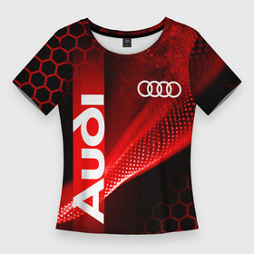 Женская футболка 3D Slim с принтом AUDI  АУДИ  SPORT  СПОРТ  RED AND BLACK в городе Новоалтайск,  |  | Тематика изображения на принте: audi | car | q5 | q6 | q7 | rs | sportcar | а3 | а4 | а6 | а8 | авто | автомобиль | ауди | рс | спорт | спорткар