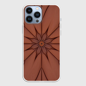 Чехол для iPhone 13 Pro Max с принтом Абстрактный цветок. Оранжевый. 1 29. в городе Новоалтайск,  |  | abstraction | brown | flower | fractal | orange | pattern | абстракция | коричневый | оранжевый | узор | фрактал | цветок
