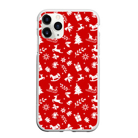Чехол для iPhone 11 Pro Max матовый с принтом НОВОГОДНИЙ УЗОР КРАСНО БЕЛЫЙ в городе Новоалтайск, Силикон |  | Тематика изображения на принте: 2022 | beast | merry christmas | new year | red bow | santa hat | snow | tiger | winter | winter is coming | year of the tiger | год тигра | дед мороз | животные | звери | зверь | зима | зима 2022 | зима близко | новогодний свитер | новогодний у