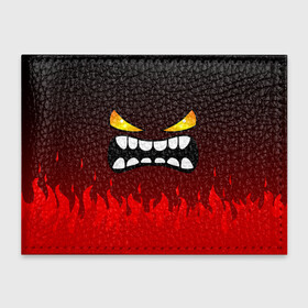 Обложка для студенческого билета с принтом GEOMETRY DASH ЯРОСТНЫЙ ДЕМОН в городе Новоалтайск, натуральная кожа | Размер: 11*8 см; Печать на всей внешней стороне | Тематика изображения на принте: 2d | arcade | demon | fire | flame | game | geometry dash | meltdown | robtop | smile | аркада | геометрический тире | демон | огонь | пламя | раннер | смайлы | эмоции