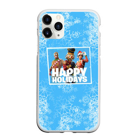 Чехол для iPhone 11 Pro матовый с принтом Happy holidays Fortnite в городе Новоалтайск, Силикон |  | игра | персонажи | снег | снежинки | фото