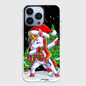 Чехол для iPhone 13 Pro с принтом НОВОГОДНИЙ ЕДИНОРОГ ДЭБ в городе Новоалтайск,  |  | 2021 | 2022 | christmas | dino | happy | merry | merry christmas | new year | rex | santa | snow | sweater | trex | ugly christmas | winter | динозавр | зима | новогодний | новогодняя | новый год | рождественский | рождественский свитер | рождес