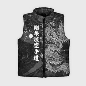 Женский жилет утепленный 3D с принтом Токийский Дракон (Иероглифы) Dragon Japan в городе Новоалтайск,  |  | beast | dragon | fire | grunge | горелый | дракон | животные | зверь | змей | иероглифы | когти | огонь | пепел | пламя | потертости | узор | чб | японский