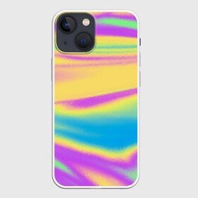 Чехол для iPhone 13 mini с принтом Holographic Neon Waves в городе Новоалтайск,  |  | abstract | gradient | holographic | neon | neon stripes | rainbow | stripes | vaporwave | wave | абстрактный узор | абстракция | волны | голографические | градиент | краски | красочный | линии | неоновые полосы | полосы | радужный