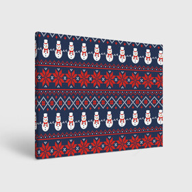Холст прямоугольный с принтом Christmas Background в городе Новоалтайск, 100% ПВХ |  | background | christmas | holiday | knitted pattern | new year | pattern | snowman | вязаный узор | новый год | праздник | рождество | снеговик | узор | фон