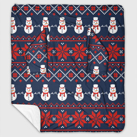 Плед с рукавами с принтом Christmas Background в городе Новоалтайск, 100% полиэстер | Закругленные углы, все края обработаны. Ткань не мнется и не растягивается. Размер 170*145 | background | christmas | holiday | knitted pattern | new year | pattern | snowman | вязаный узор | новый год | праздник | рождество | снеговик | узор | фон
