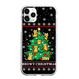 Чехол для iPhone 11 Pro Max матовый с принтом MEOWY CHRISTMAS | 2022 в городе Новоалтайск, Силикон |  | Тематика изображения на принте: 2020 | 2021 | 2022 | christmas | meow | meowy christmas | merry | кот | леденец | мяу | нг | новогодний | новый год | олени | рождество | свитер | узоры