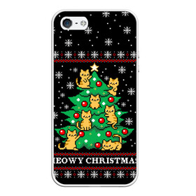 Чехол для iPhone 5/5S матовый с принтом MEOWY CHRISTMAS | 2022 в городе Новоалтайск, Силикон | Область печати: задняя сторона чехла, без боковых панелей | Тематика изображения на принте: 2020 | 2021 | 2022 | christmas | meow | meowy christmas | merry | кот | леденец | мяу | нг | новогодний | новый год | олени | рождество | свитер | узоры