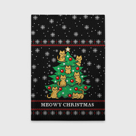 Обложка для автодокументов с принтом MEOWY CHRISTMAS | 2022 в городе Новоалтайск, натуральная кожа |  размер 19,9*13 см; внутри 4 больших “конверта” для документов и один маленький отдел — туда идеально встанут права | Тематика изображения на принте: 2020 | 2021 | 2022 | christmas | meow | meowy christmas | merry | кот | леденец | мяу | нг | новогодний | новый год | олени | рождество | свитер | узоры