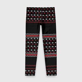 Детские леггинсы 3D с принтом НОВОГОДНИЙ ПАТТЕРН | SWEATER в городе Новоалтайск, полиэстер 85%, спандекс 15% | эластичный пояс, зауженный крой | 2020 | 2021 | 2022 | christmas | meow | meowy christmas | merry | леденец | нг | новогодний | новый год | рождество | свитер | узоры