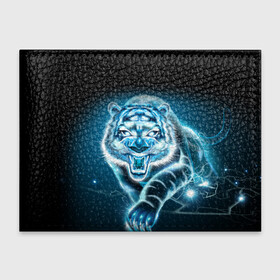 Обложка для студенческого билета с принтом НЕНОНОВЫЙ ТИГР 2022 | NEON TIGER NEW YEAR в городе Новоалтайск, натуральная кожа | Размер: 11*8 см; Печать на всей внешней стороне | 2022 | beast | merry christmas | new year | red bow | santa hat | snow | tiger | winter | winter is coming | year of the tiger | год тигра | дед мороз | животные | звери | зверь | зима | зима 2022 | зима близко | новог | новогодни