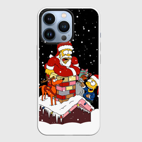 Чехол для iPhone 13 Pro с принтом Симпсоны Новогодний в городе Новоалтайск,  |  | Тематика изображения на принте: 2021 | 2022 | bart | christmas | homer | merry | merry christmas | new year | simpson | simpsons | snow | ugly chris | winter | барт | барт симпсон | гомер | гомер симпсон | зима | новогодний | новогодняя | новый год | рождественский | рожд