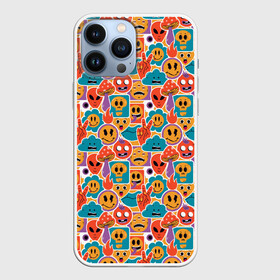 Чехол для iPhone 13 Pro Max с принтом Психоделика.  Космос. Смайлы в городе Новоалтайск,  |  | изменение | паттерн | пришельцы | психоделика | смайлы | состояние