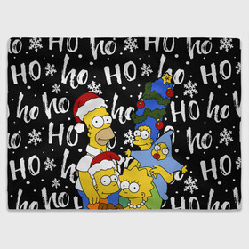 Плед 3D с принтом СИМПСОНЫ НОВОГОДНИЙ, SIMPSONS в городе Новоалтайск, 100% полиэстер | закругленные углы, все края обработаны. Ткань не мнется и не растягивается | 2021 | 2022 | bart | christmas | homer | merry | merry christmas | new year | simpson | simpsons | snow | ugly chris | winter | барт | барт симпсон | гомер | гомер симпсон | зима | новогодний | новогодняя | новый год | рождественский | рожд