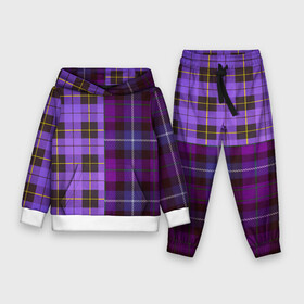 Детский костюм 3D (с толстовкой) с принтом Purple Checkered в городе Новоалтайск,  |  | в клетку | клеточка | клетчатая фиолетовая | клетчатые вещи | рубашка в клетку | тартан | фиолетовая клетка | фиолетовые квадраты | шотландская клетка