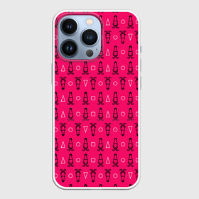 Чехол для iPhone 13 Pro с принтом Игра в кальмара Минимализм в городе Новоалтайск,  |  | Тематика изображения на принте: игра | кальмара | кораловый | розовый | треугольники