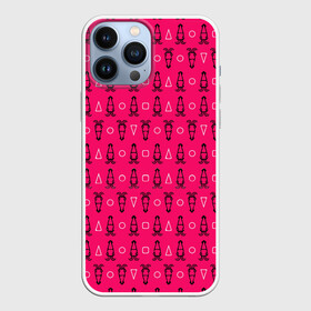 Чехол для iPhone 13 Pro Max с принтом Игра в кальмара Минимализм в городе Новоалтайск,  |  | Тематика изображения на принте: игра | кальмара | кораловый | розовый | треугольники