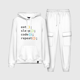 Женский костюм хлопок (с толстовкой) с принтом Eat Sleep Code в городе Новоалтайск,  |  | code | css | eat sleep code | eat sleep code repeat | eat sleep repeat | false | github | google | html | javascript | js | linux | php | phyton | programmer | true | windows | день про | день программера | код | кодить | программист | синт