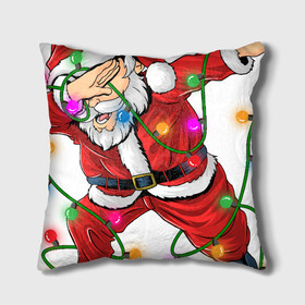Подушка 3D с принтом Dub Santa в городе Новоалтайск, наволочка – 100% полиэстер, наполнитель – холлофайбер (легкий наполнитель, не вызывает аллергию). | состоит из подушки и наволочки. Наволочка на молнии, легко снимается для стирки | christmas | dub | santa claus | веселый | вечеринка | гирлянда | дед мороз | каникулы | музыка | новогодний | новый год | праздник | праздничный | рождественский | санта клаус | танцующий санта | танцы