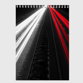 Скетчбук с принтом Unlimited Highway в городе Новоалтайск, 100% бумага
 | 48 листов, плотность листов — 100 г/м2, плотность картонной обложки — 250 г/м2. Листы скреплены сверху удобной пружинной спиралью | Тематика изображения на принте: highway | unlimited | авто | автобан | движение | дорога | ночь | огни | трасса | трафик | траффик | фары | шоссе
