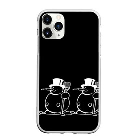 Чехол для iPhone 11 Pro Max матовый с принтом Снеговик на черном фоне в городе Новоалтайск, Силикон |  | snowman | зима | минимализм | новый год | снеговик