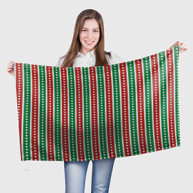 Флаг 3D с принтом Knitted Pattern в городе Новоалтайск, 100% полиэстер | плотность ткани — 95 г/м2, размер — 67 х 109 см. Принт наносится с одной стороны | christmas | knitted pattern | new year | pattern | texture | вязаный узор | новый год | паттерн | рождество | текстура | узор