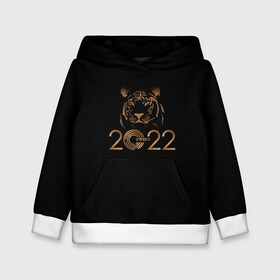 Детская толстовка 3D с принтом 2022 Tiger Bronze Theme в городе Новоалтайск, 100% полиэстер | двухслойный капюшон со шнурком для регулировки, мягкие манжеты на рукавах и по низу толстовки, спереди карман-кенгуру с мягким внутренним слоем | 2022 | год тигра | нг | новый год | подарки на новый год | праздник | рождество | тигр