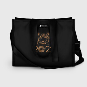 Сумка-шоппер 3D с принтом 2022 Tiger Bronze Theme в городе Новоалтайск, 100% полиэстер | застегивается на металлическую кнопку; внутренний карман застегивается на молнию. Стенки укреплены специальным мягким материалом, чтобы защитить содержимое от несильных ударов
 | 2022 | год тигра | нг | новый год | подарки на новый год | праздник | рождество | тигр