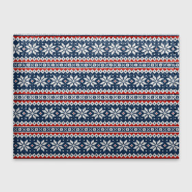 Обложка для студенческого билета с принтом Knitted Christmas Pattern в городе Новоалтайск, натуральная кожа | Размер: 11*8 см; Печать на всей внешней стороне | Тематика изображения на принте: christmas | holiday | knitted pattern | new year | pattern | snowflakes | texture | вязаный узор | новый год | праздник | рождество | снежинки | текстура | узор