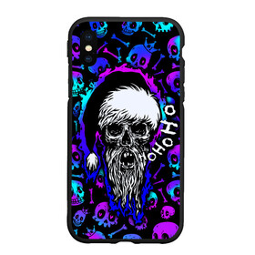Чехол для iPhone XS Max матовый с принтом Santa from Hell. в городе Новоалтайск, Силикон | Область печати: задняя сторона чехла, без боковых панелей | beard | christmas | hipster | new year | red cap | red eyes | santa claus | santa from hell | skulls | борода | дед мороз | красные глаза | красный колпак | новый год | рождество | санта из ада | санта клаус | хипстер | черепа