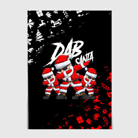 Постер с принтом DAB SANTA   ДАБ САНТА КЛАУС 2022 в городе Новоалтайск, 100% бумага
 | бумага, плотность 150 мг. Матовая, но за счет высокого коэффициента гладкости имеет небольшой блеск и дает на свету блики, но в отличии от глянцевой бумаги не покрыта лаком | 2022 | beast | merry christmas | new year | red bow | santa hat | snow | tiger | winter | winter is coming | year of the tiger | год тигра | дед мороз | животные | звери | зверь | зима | зима 2022 | зима близко | новог | новогодни