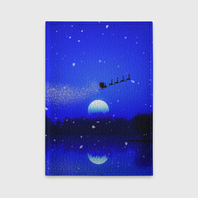 Обложка для автодокументов с принтом НОВОГОДНЯЯ НОЧЬ 2022 | NIGHT SANTA CLAUS в городе Новоалтайск, натуральная кожа |  размер 19,9*13 см; внутри 4 больших “конверта” для документов и один маленький отдел — туда идеально встанут права | 2022 | beast | merry christmas | new year | red bow | santa hat | snow | tiger | winter | winter is coming | year of the tiger | год тигра | дед мороз | животные | звери | зверь | зима | зима 2022 | зима близко | новог | новогодни