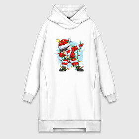 Платье-худи хлопок с принтом DAB SANTA CLAUS В ГЕРЛЯНДЕ в городе Новоалтайск,  |  | 2022 | beast | merry christmas | new year | red bow | santa hat | snow | tiger | winter | winter is coming | year of the tiger | год тигра | дед мороз | животные | звери | зверь | зима | зима 2022 | зима близко | новог | новогодни