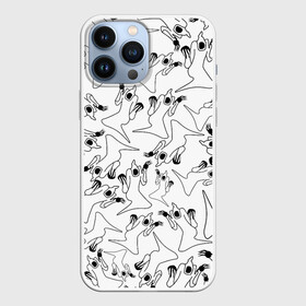 Чехол для iPhone 13 Pro Max с принтом KIZARU HAUNTED GHOST ПАТТЕРН ЧЁРНО БЕЛЫЙ в городе Новоалтайск,  |  | haunted family | kizaru | kizaru haunted family | rap | russia | russian rap | кизару | призраки | россия | русский реп | рэп | семья приведения | семья призраки | хаунтед фемили | хип хоп