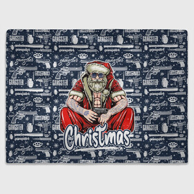 Плед 3D с принтом Гангстер Санта Клаус   Santa Claus Gangster в городе Новоалтайск, 100% полиэстер | закругленные углы, все края обработаны. Ткань не мнется и не растягивается | christmas | бита | гангстер | дед мороз | кастет | новый год | нож | оружие | пистолет | рождество | санта | снежинка
