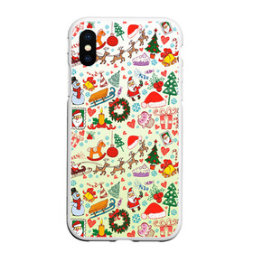 Чехол для iPhone XS Max матовый с принтом Самый новогодний принт в городе Новоалтайск, Силикон | Область печати: задняя сторона чехла, без боковых панелей | Тематика изображения на принте: 2022 | веселенький | градиент | дед мороз | декабрь | для семьи | зима | новогодний принт | новый год | подарок | праздники | рождество | санки | снежинка | узор | универсальный | шаблон | январь