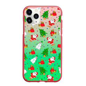 Чехол для iPhone 11 Pro Max матовый с принтом Новогодний узор елка санта в городе Новоалтайск, Силикон |  | Тематика изображения на принте: 2022 | градиент | елки | новый год | праздник | радость | санта | узор | шаблон