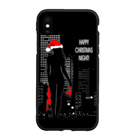 Чехол для iPhone XS Max матовый с принтом Happy Christmas Night в городе Новоалтайск, Силикон | Область печати: задняя сторона чехла, без боковых панелей | christmas | happy christmas night | naked snow maiden | new year | night city | silhouette | новый год | ночной город | рождество | силуэт